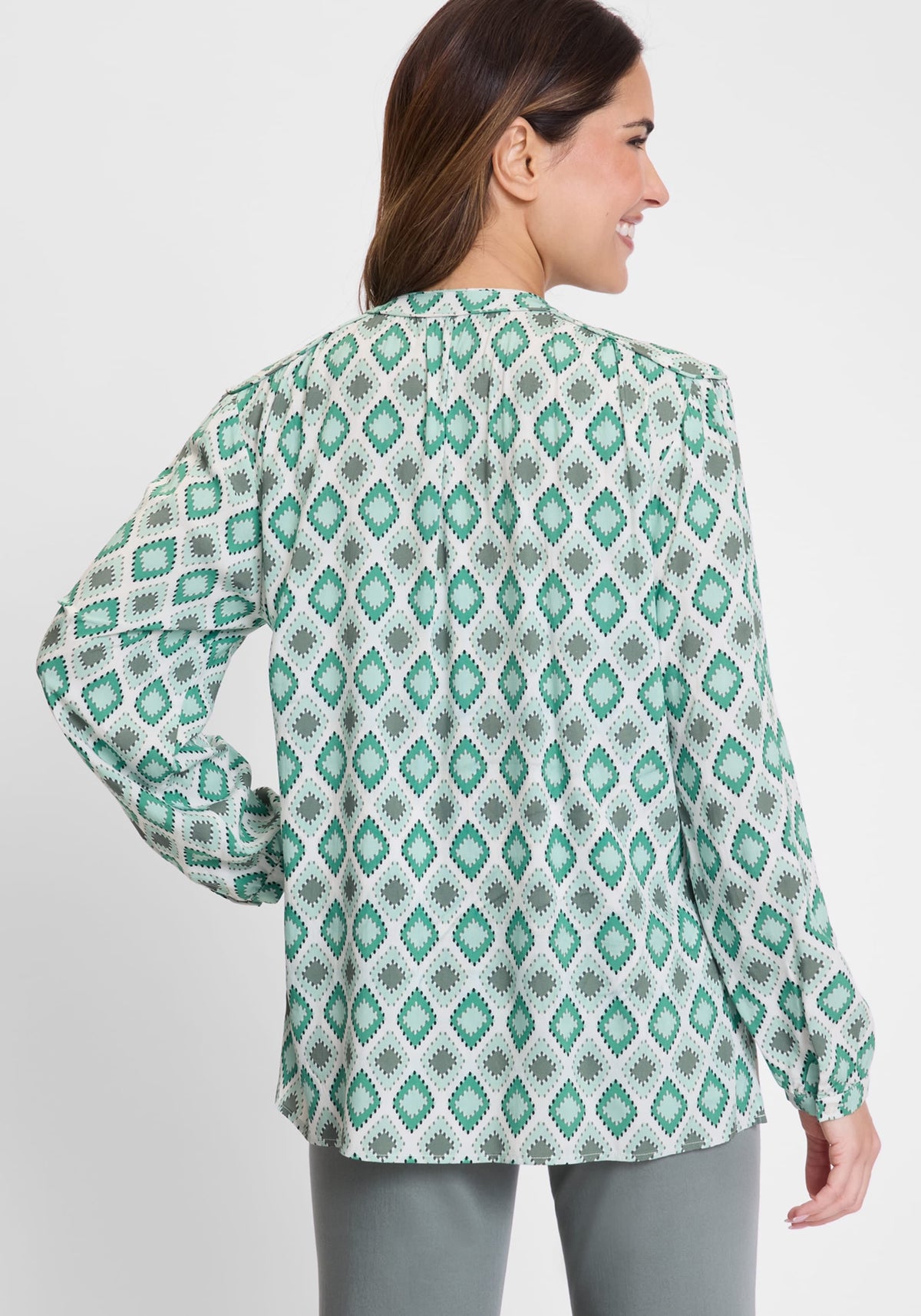 Ornamental Print Tunic Blouse