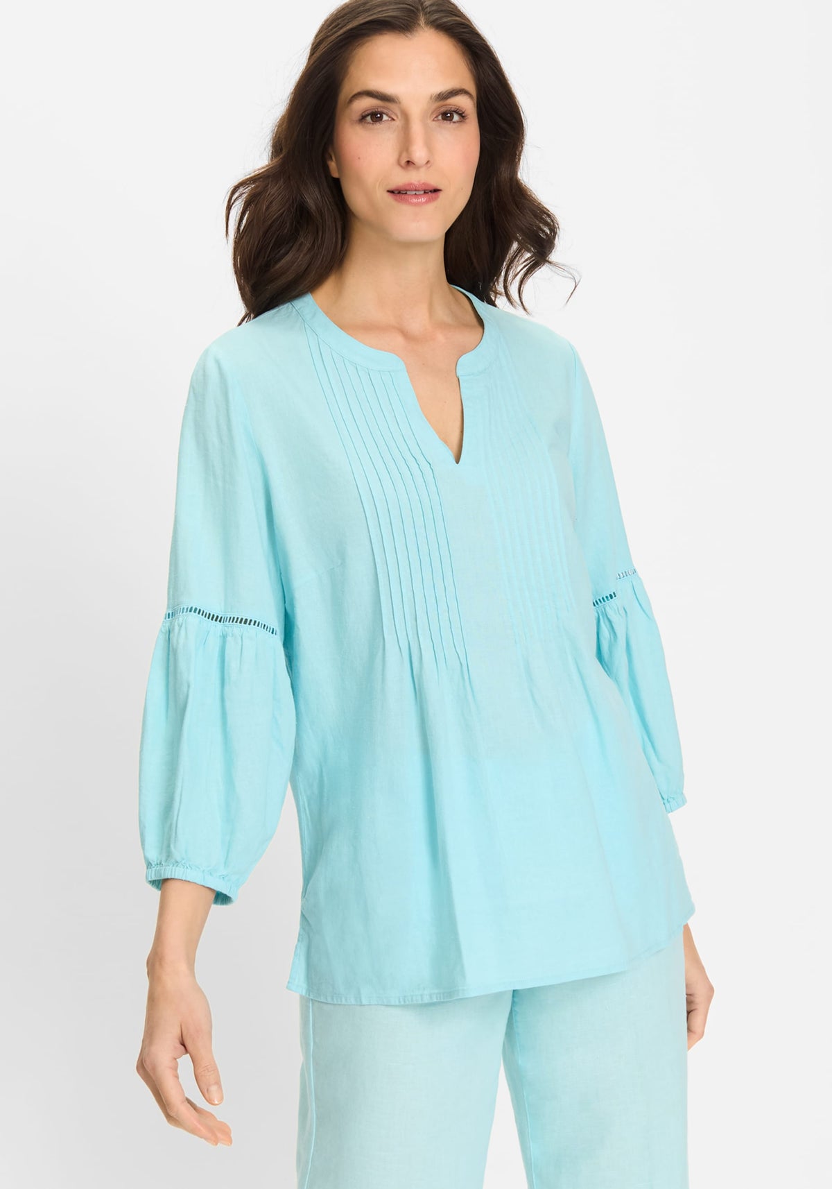 Linen Blend Boho Blouse