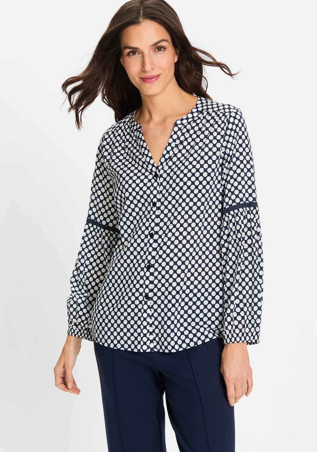 Chemise tunique à pois