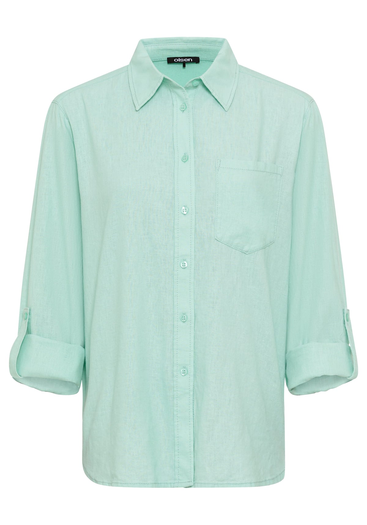 Shirt with Rolled Sleeve Tab Detail