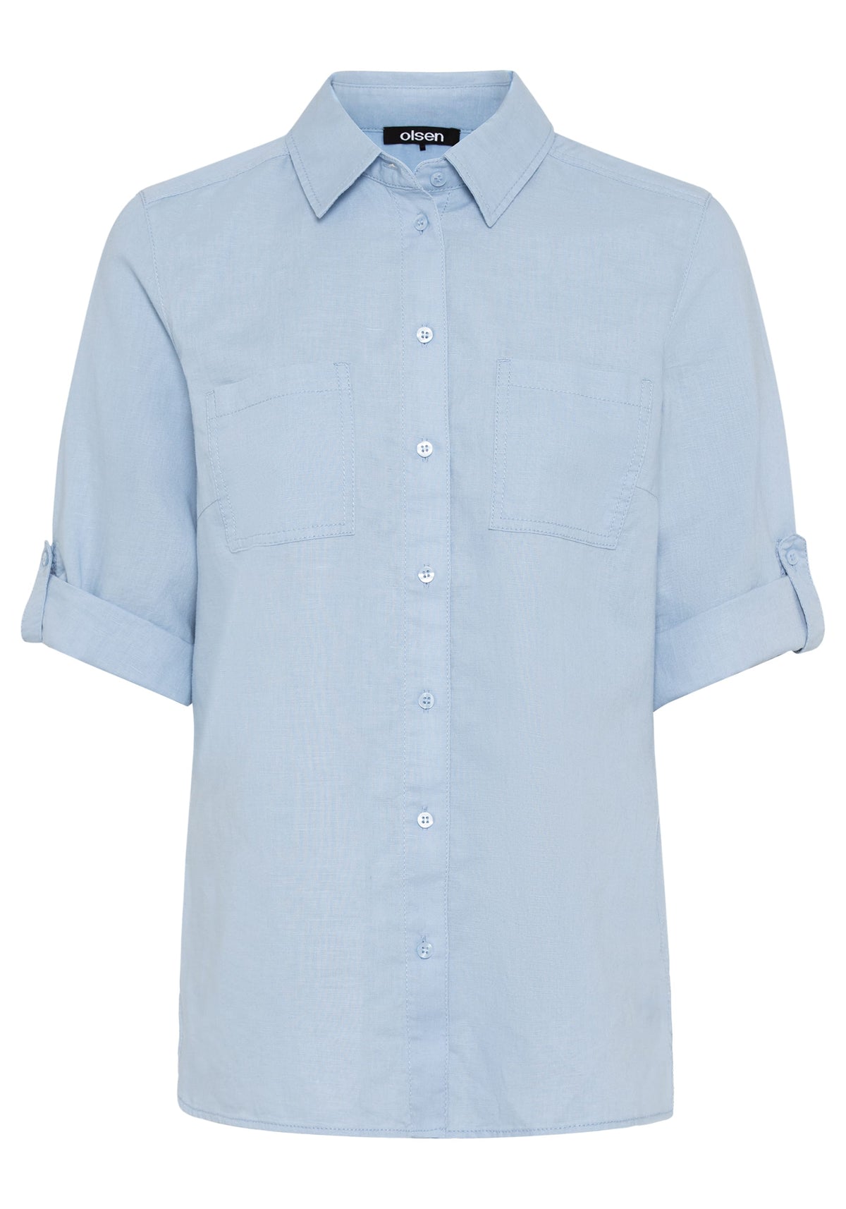Chemise à pattes de boutonnage à manches roulées