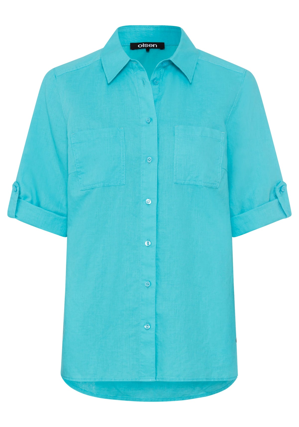 Shirt with Rolled Sleeve Tab Detail