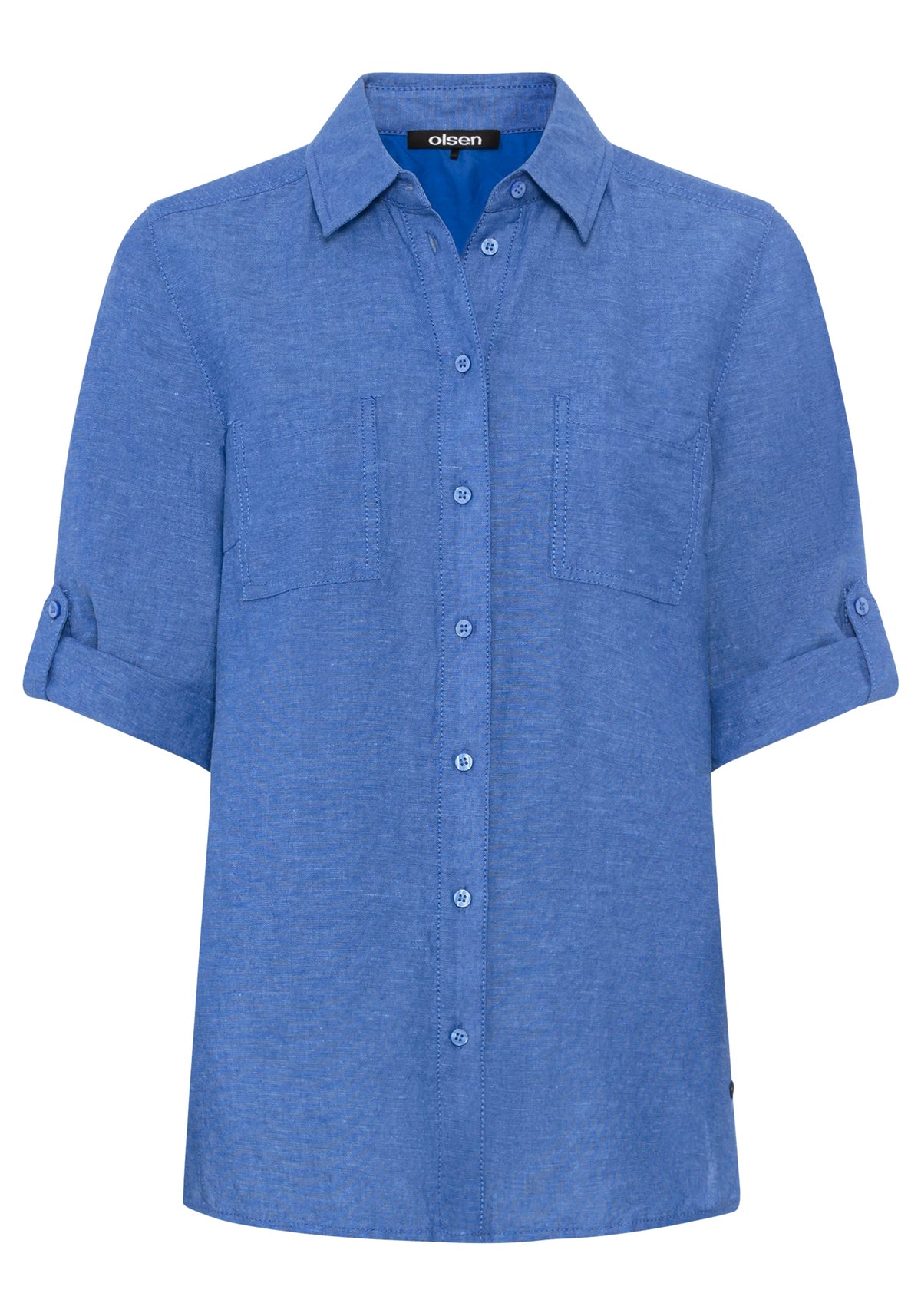Shirt with Rolled Sleeve Tab Detail