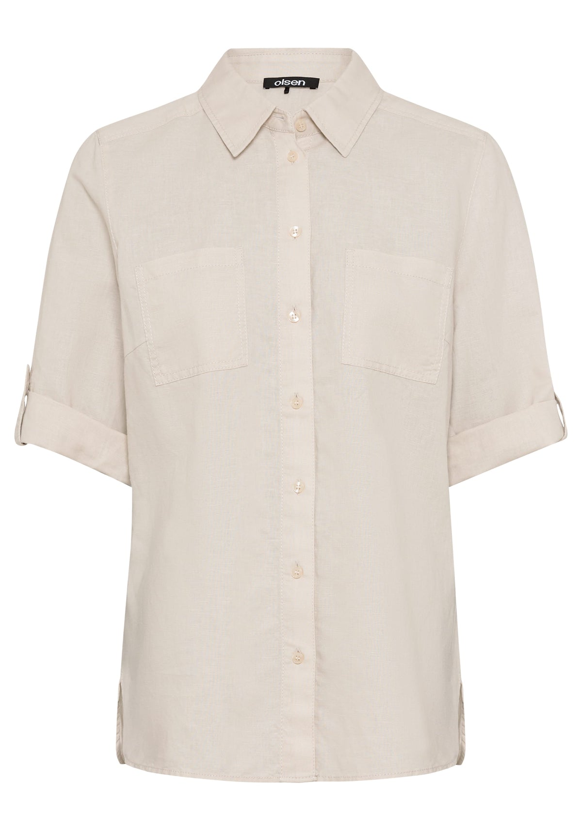Chemise à pattes de boutonnage à manches roulées