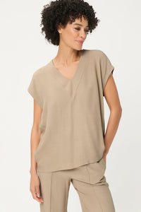 Solid V-Neck Blouse