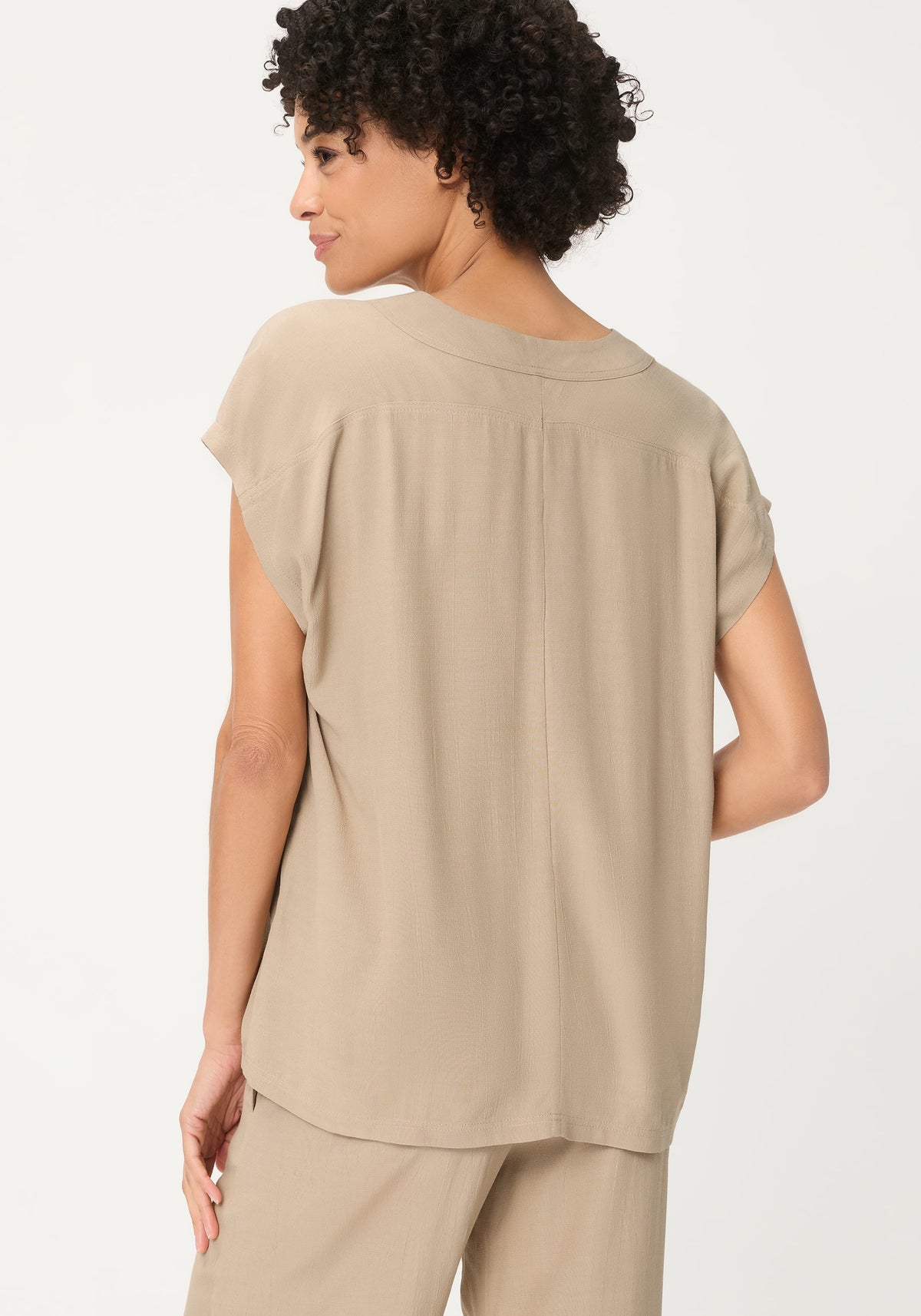 Solid V-Neck Blouse