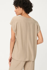 Solid V-Neck Blouse