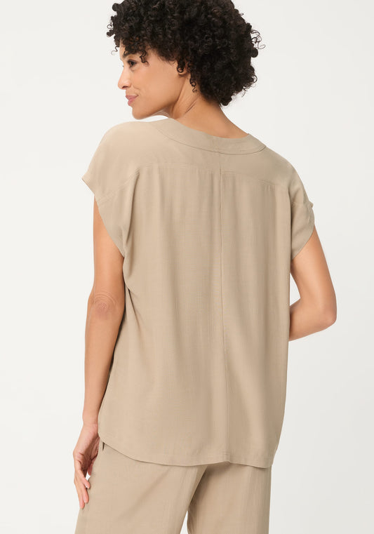 Solid V-Neck Blouse