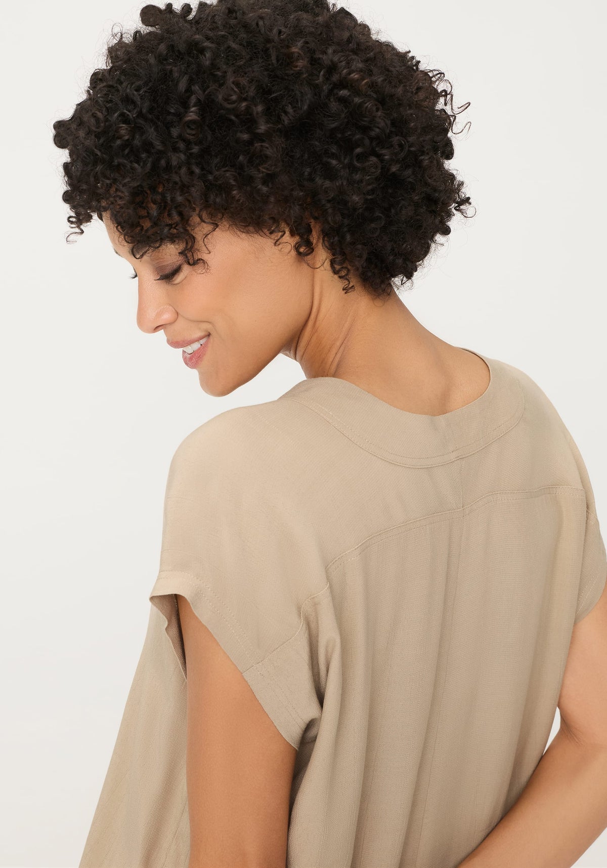 Solid V-Neck Blouse
