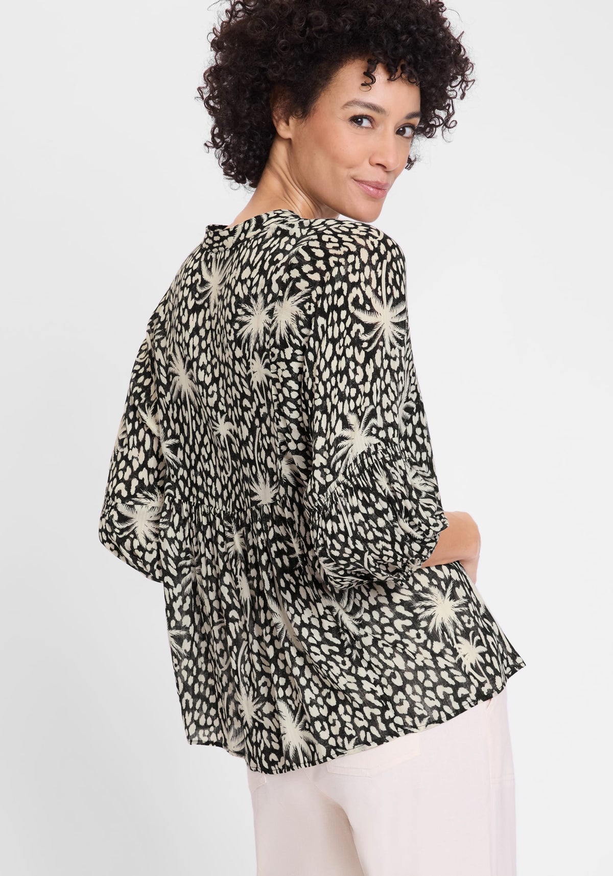 Tropic Mix Print Tunic Blouse