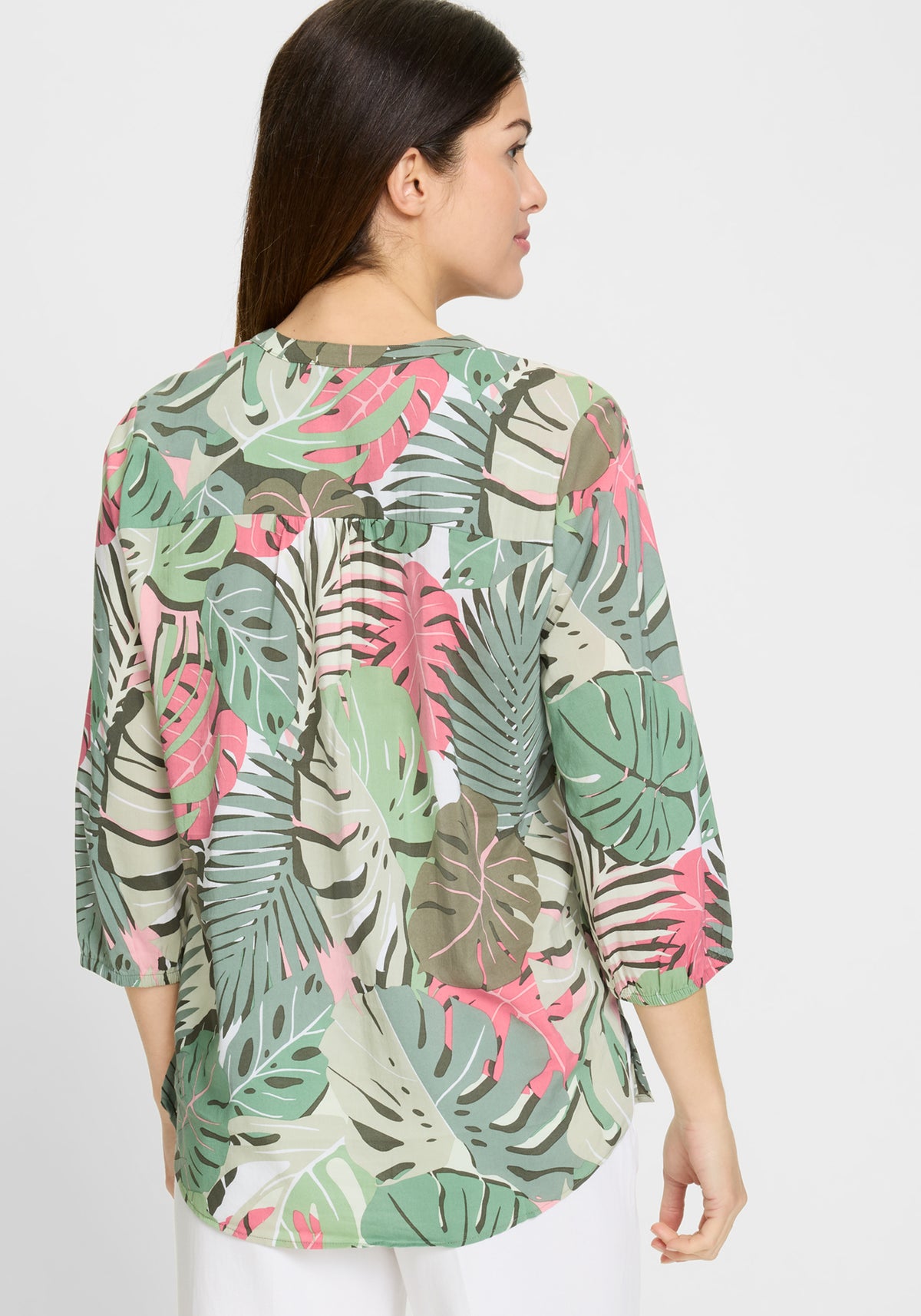 Palm Print Tunic Blouse