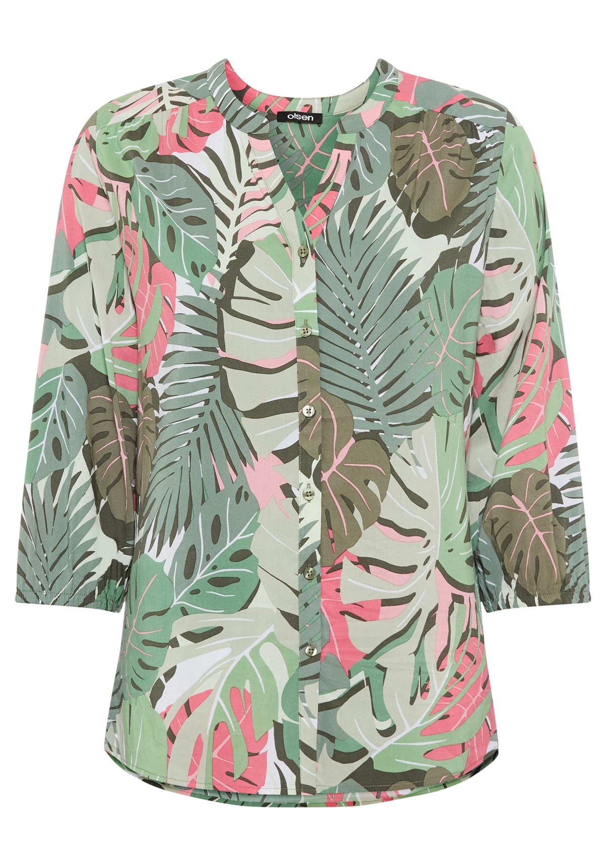 Palm Print Tunic Blouse