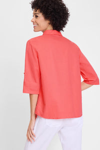 Palm Print Tunic Blouse