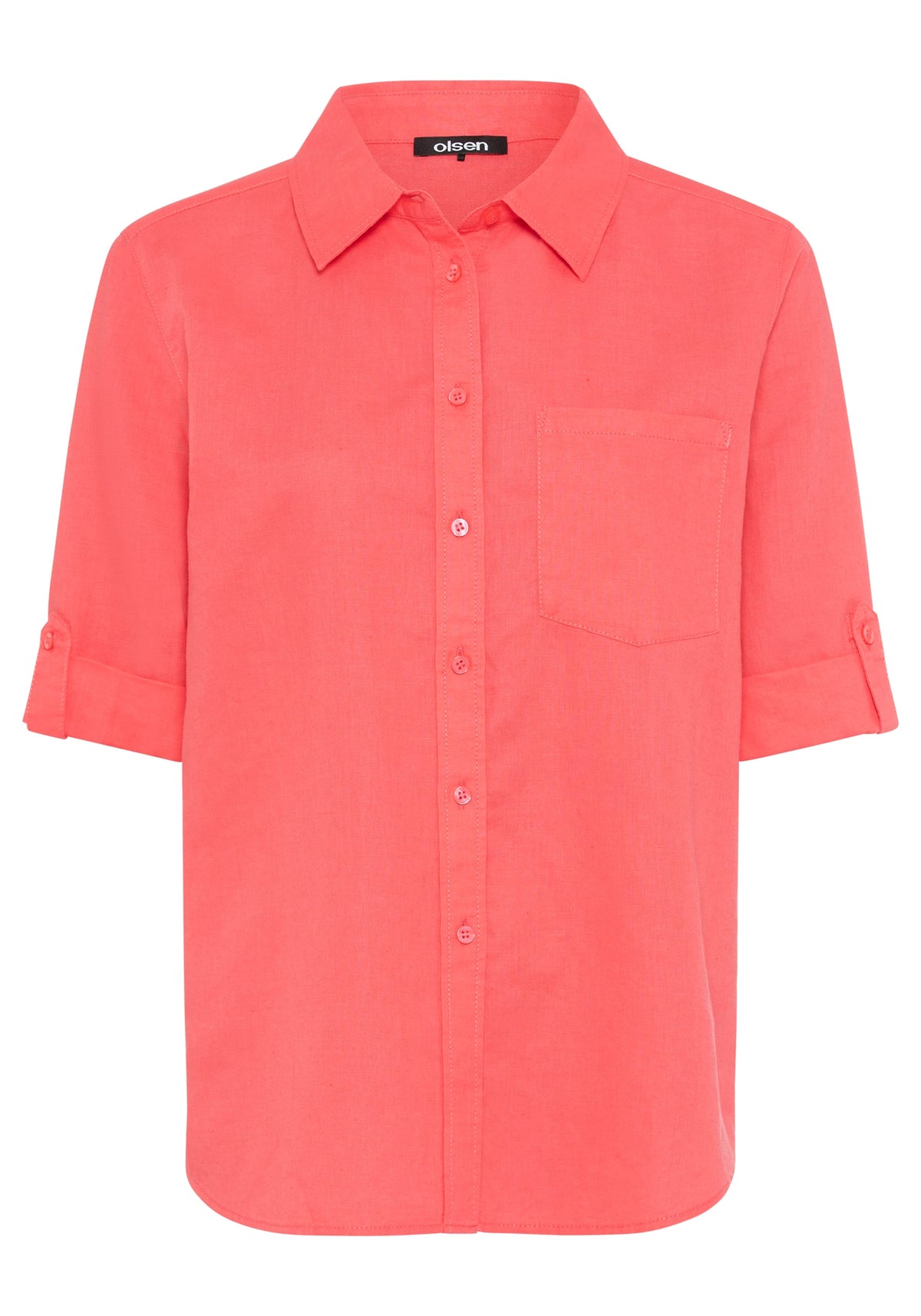 Shirt with Rolled Sleeve Tab Detail