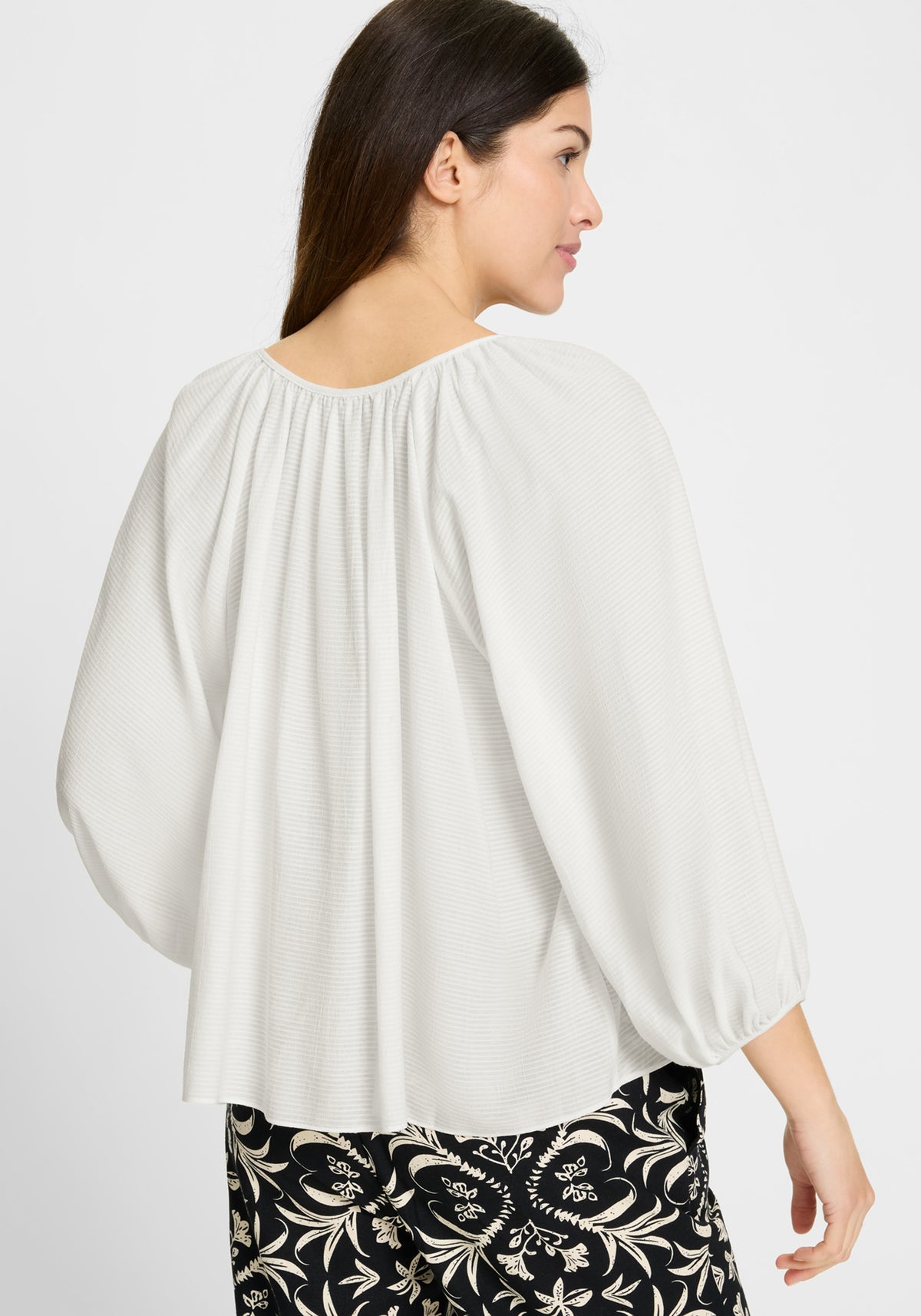 Tie Neck Tunic Blouse