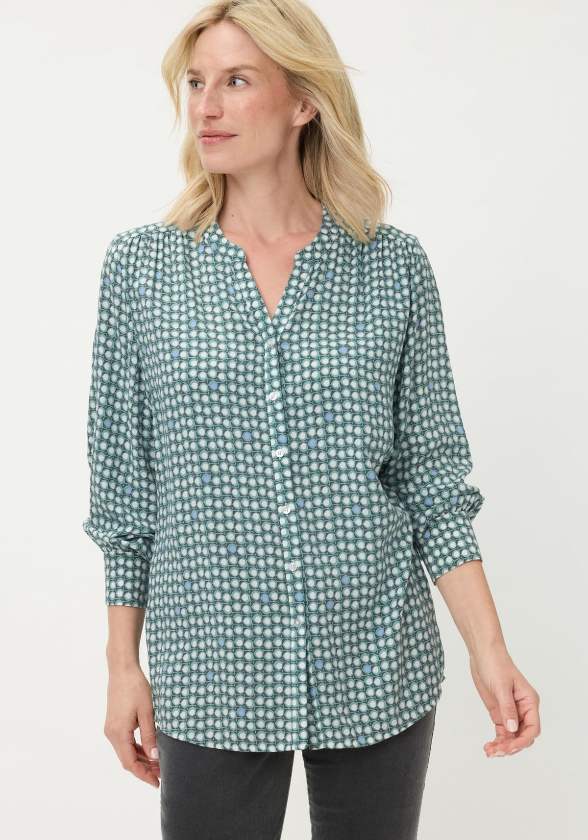 Chemise tunique à pois