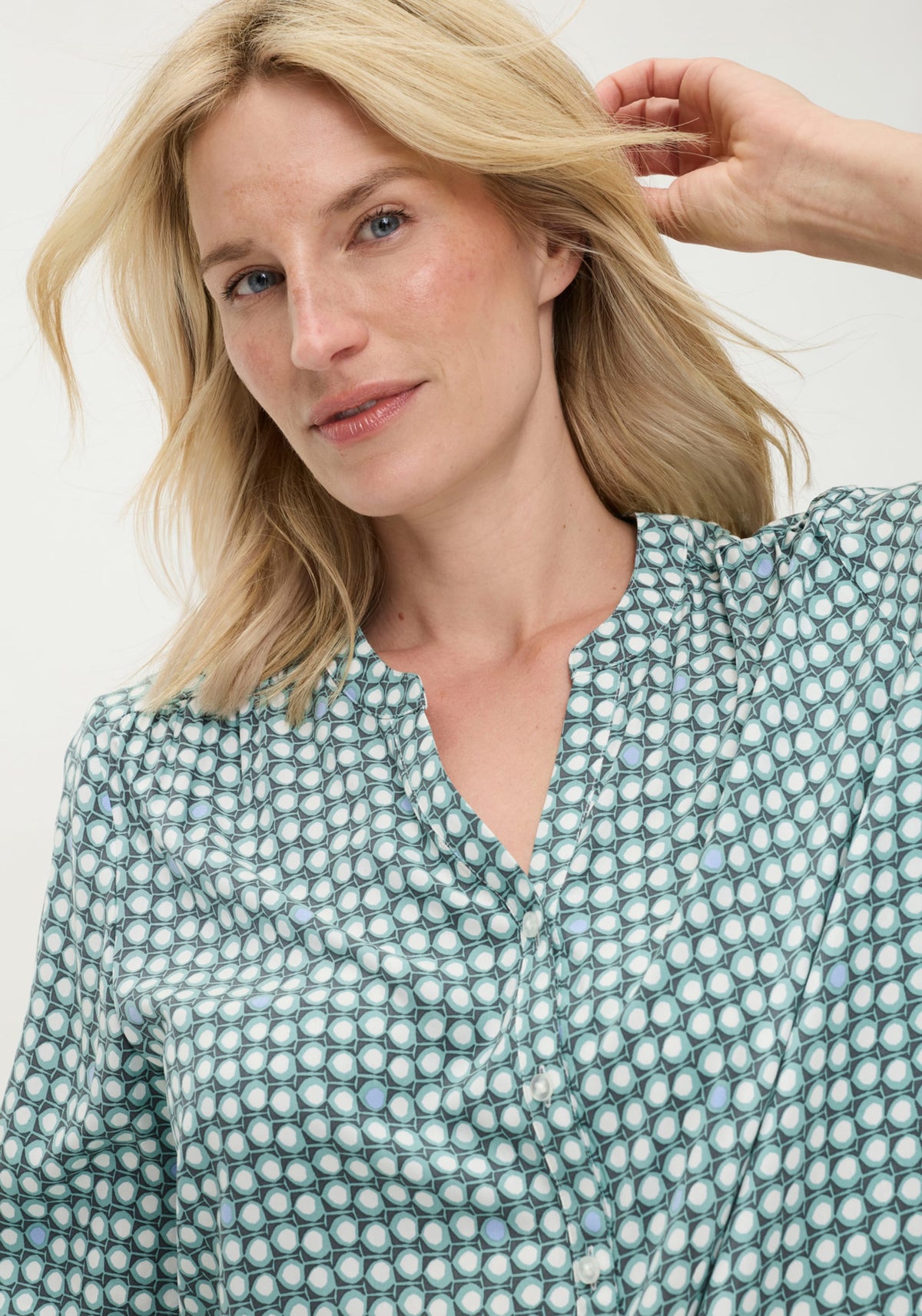 Chemise tunique à pois