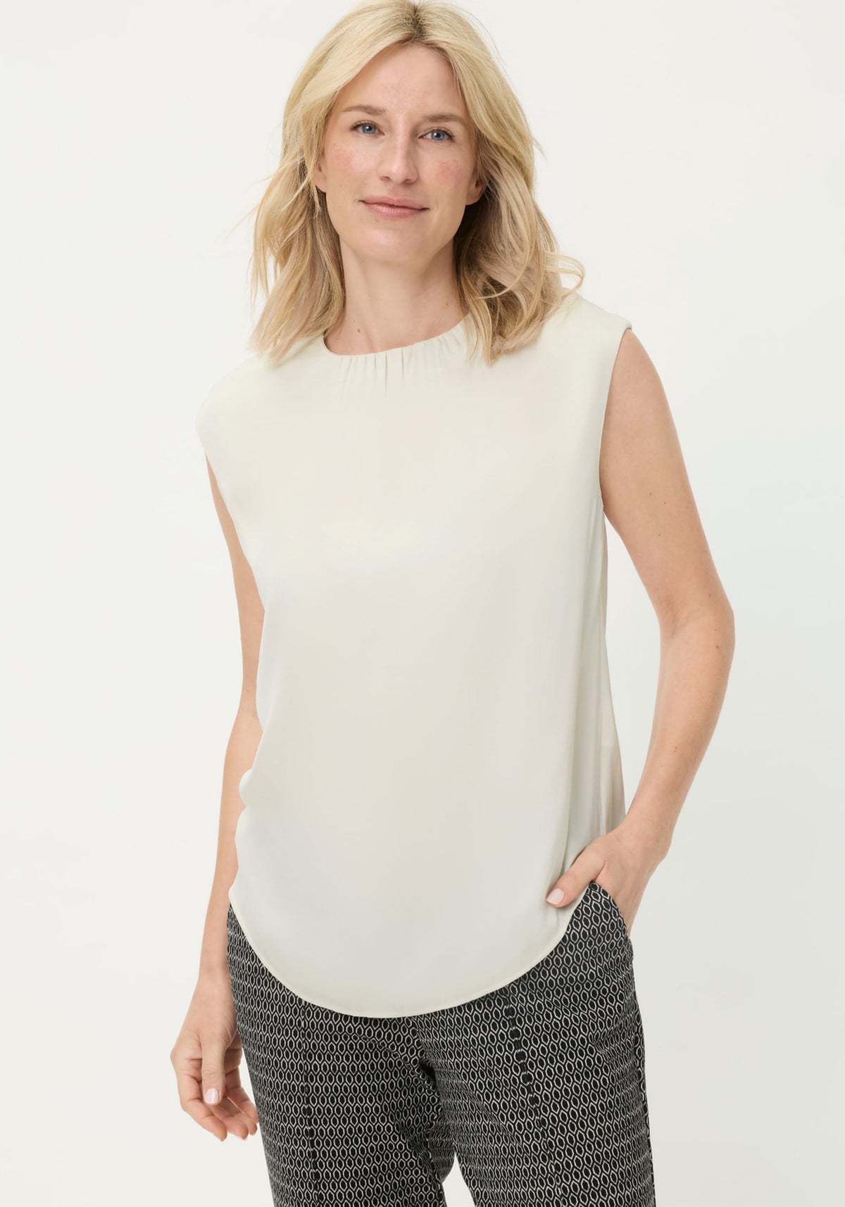 Satin Effect Sleeveless Shell