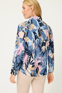 Abstract Floral Zip Cardigan