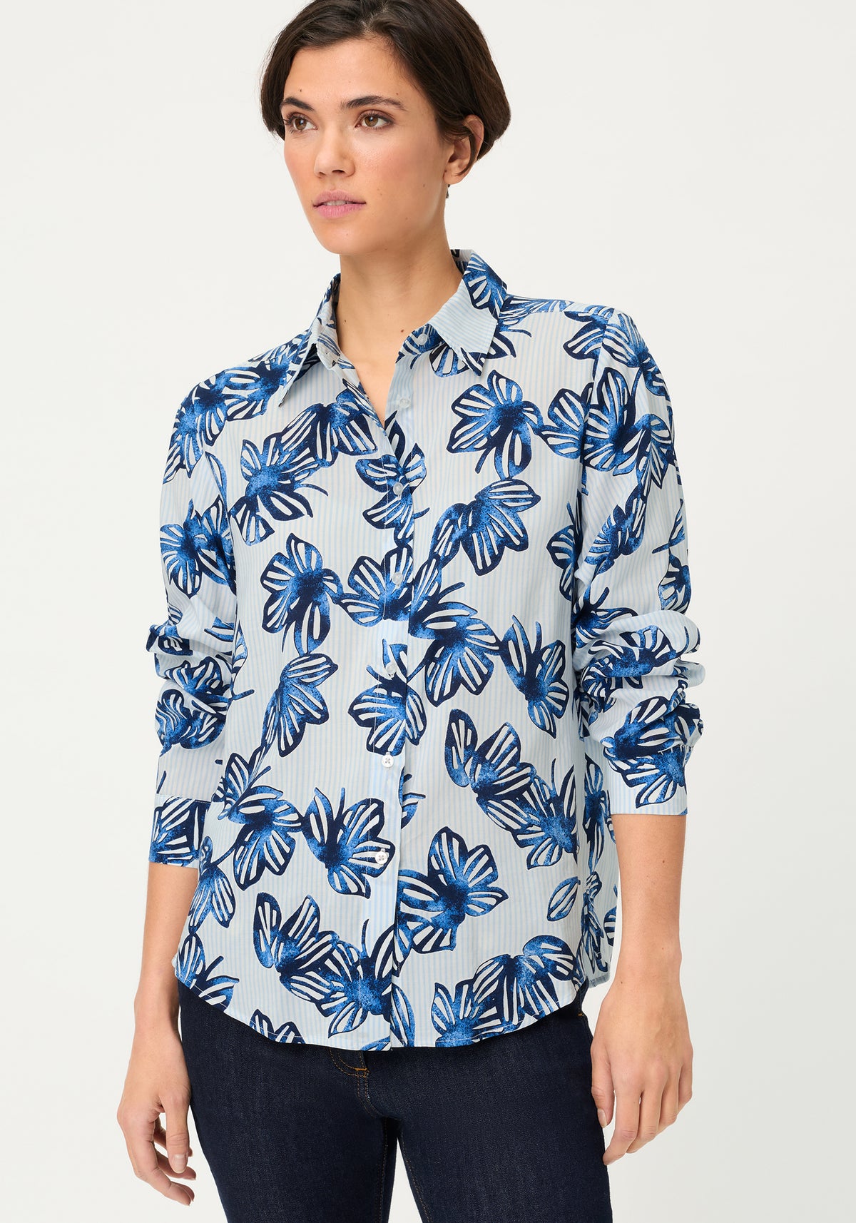 Chemise à rayures florales