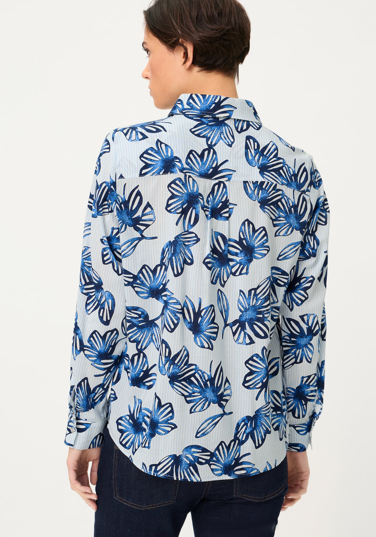 Chemise à rayures florales