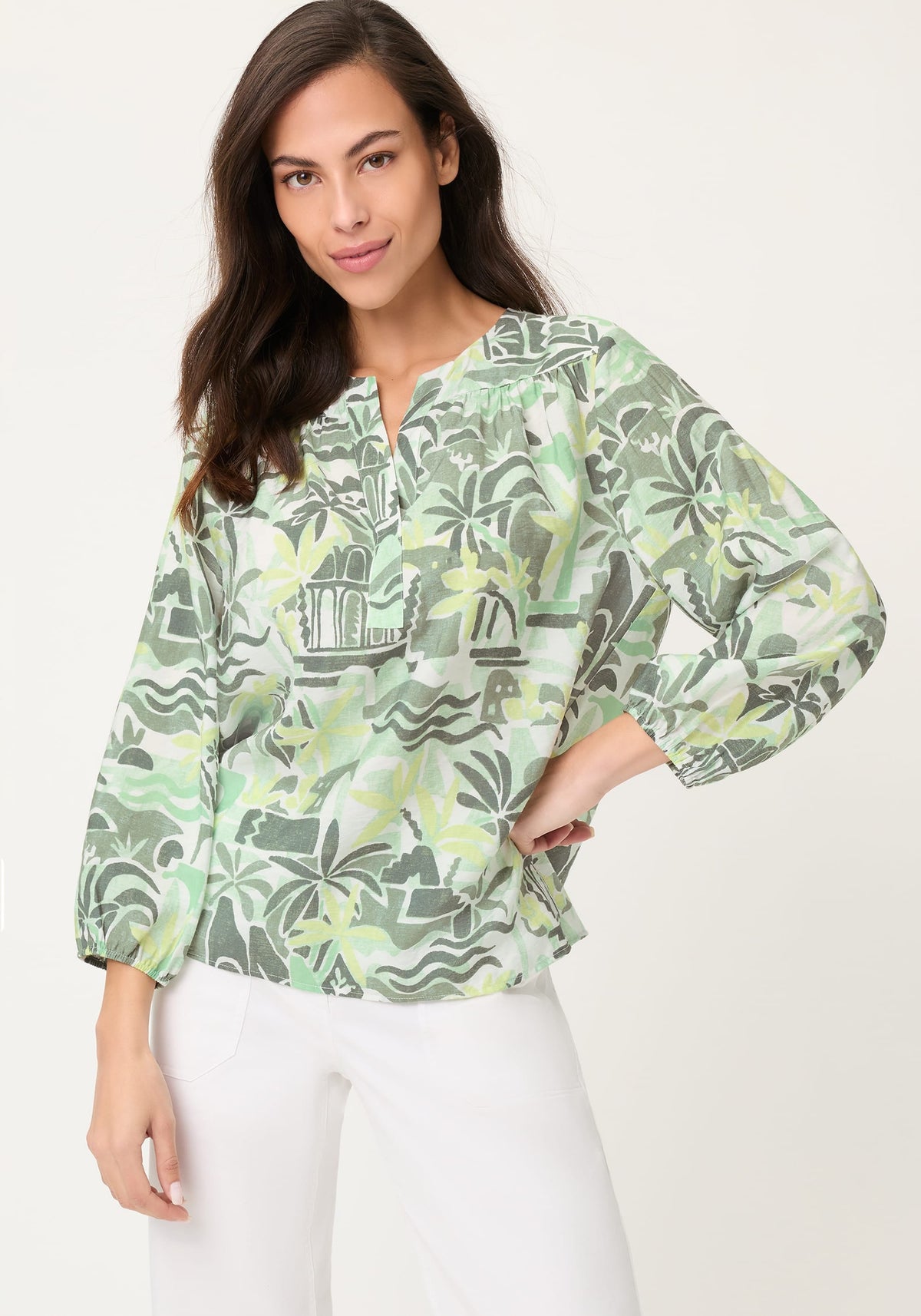 Safari Print Tunic Blouse