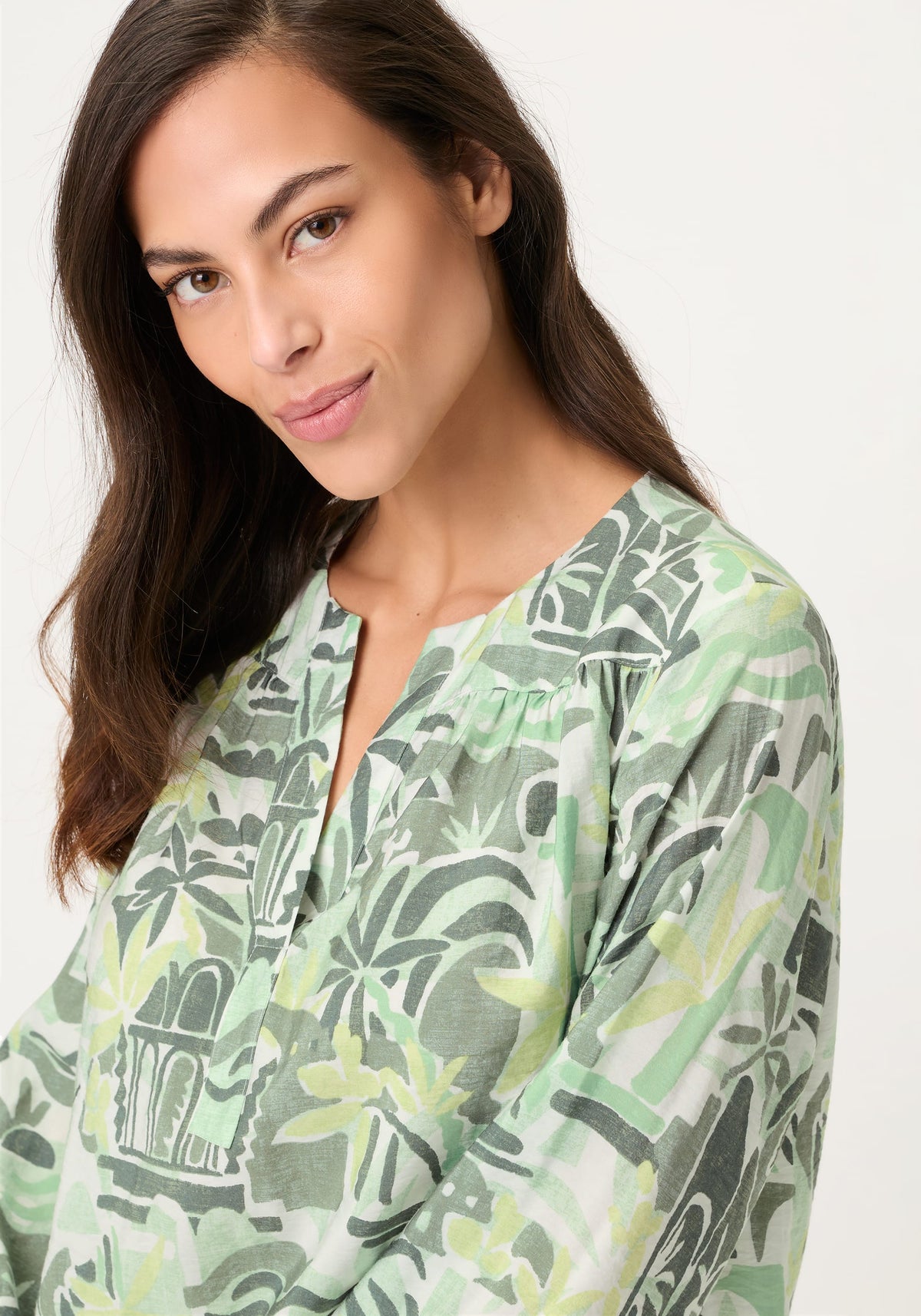 Safari Print Tunic Blouse