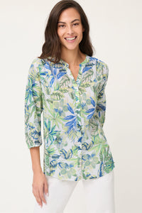 Chemise tunique à imprimé botanique