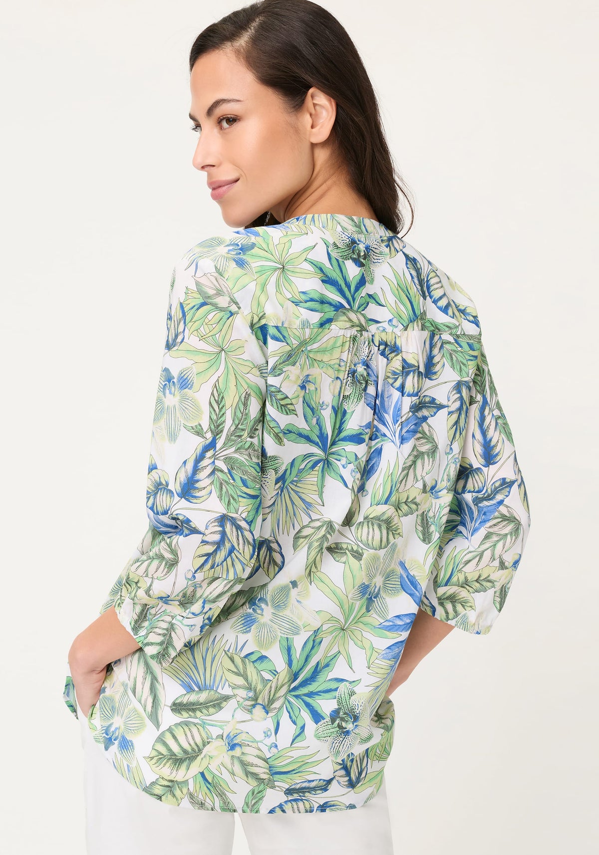 Chemise tunique à imprimé botanique