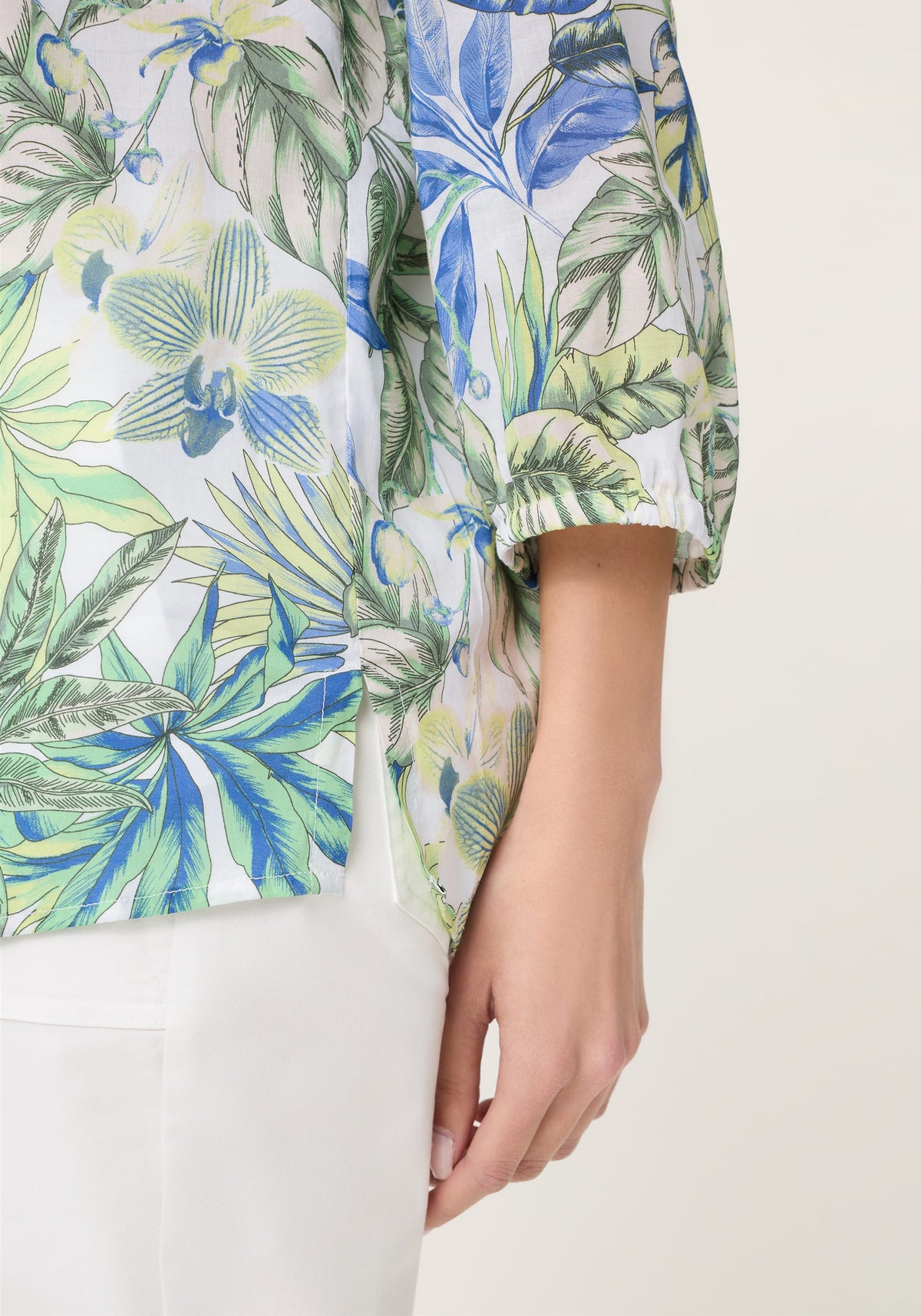 Chemise tunique à imprimé botanique