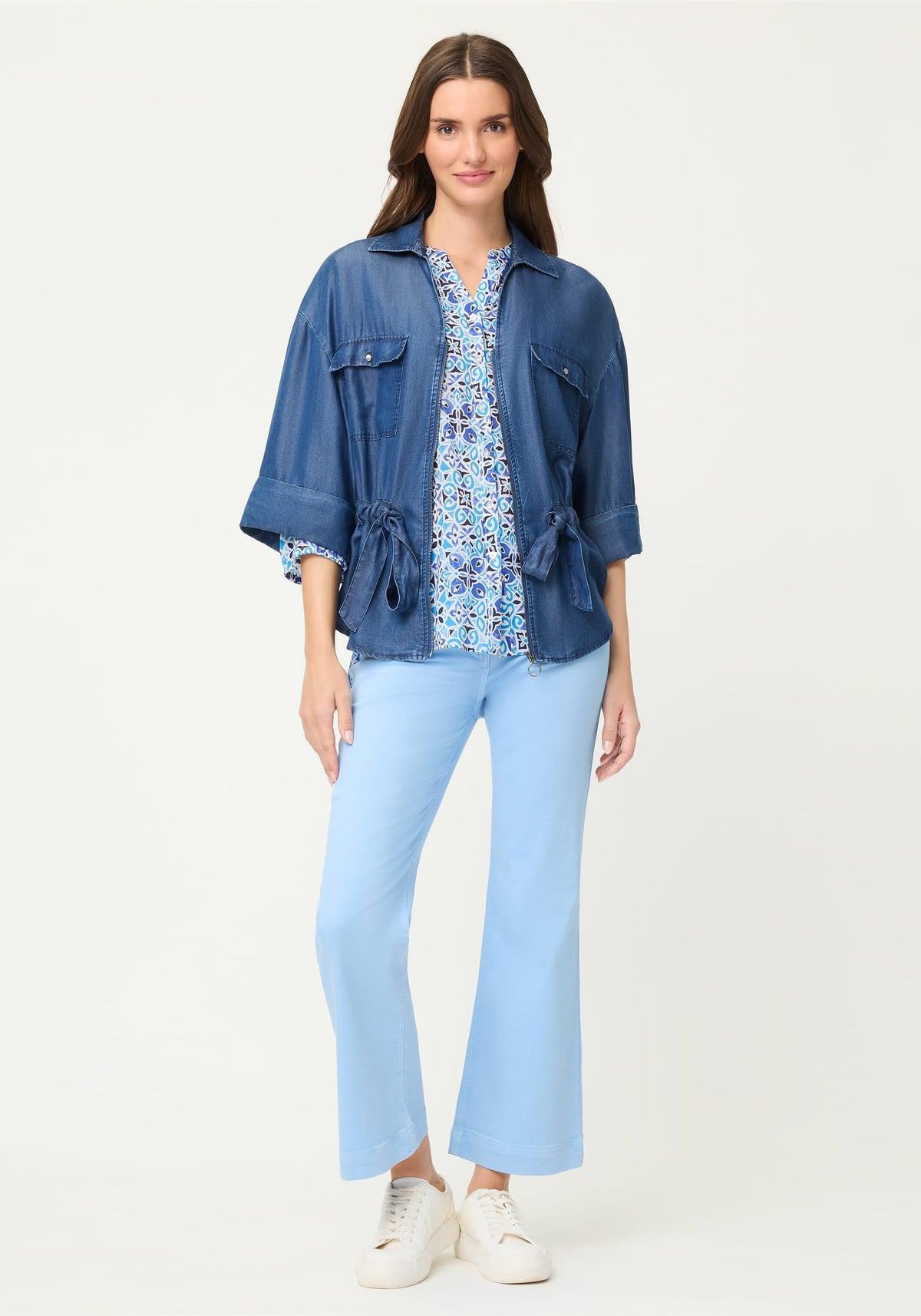 Chemise tunique à imprimé carreaux