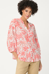 Ornamental Botanic Print Tunic Shirt