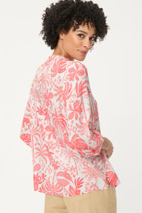 Ornamental Botanic Print Tunic Shirt