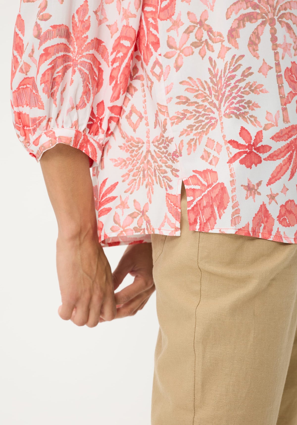 Ornamental Botanic Print Tunic Shirt