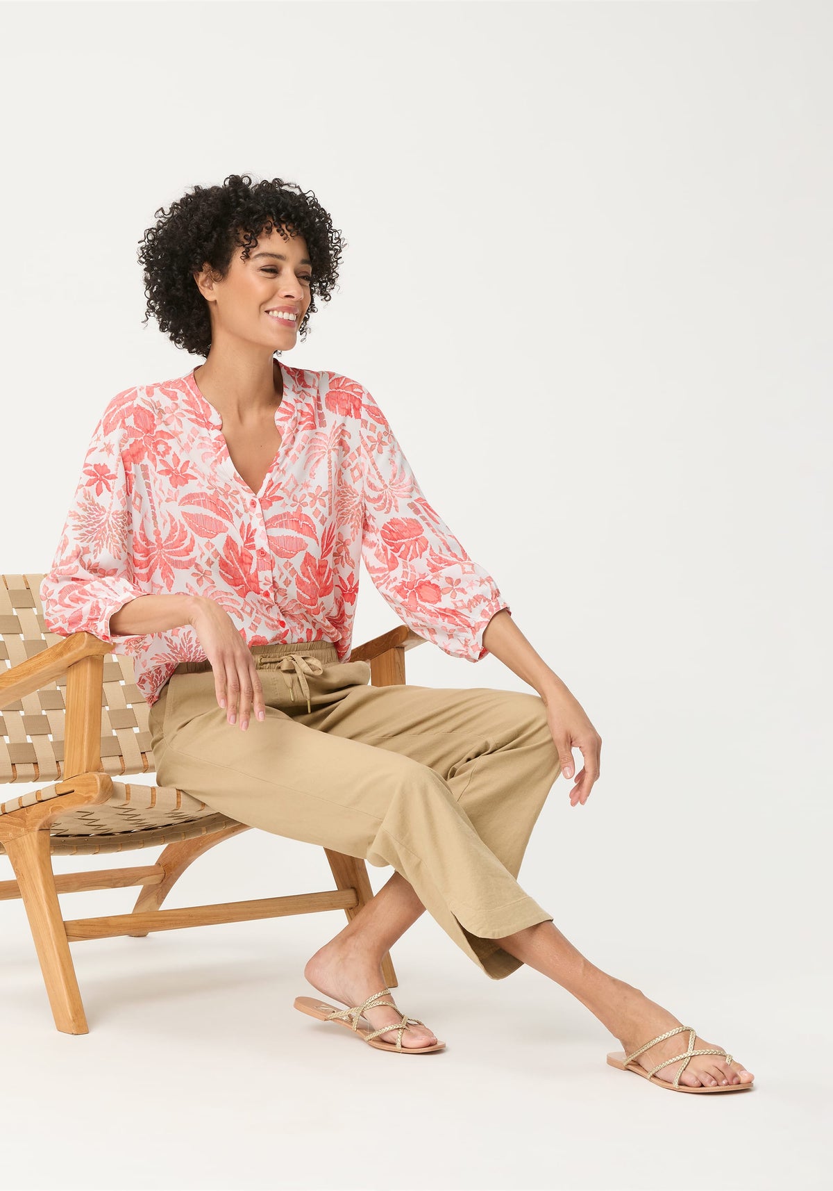 Ornamental Botanic Print Tunic Shirt