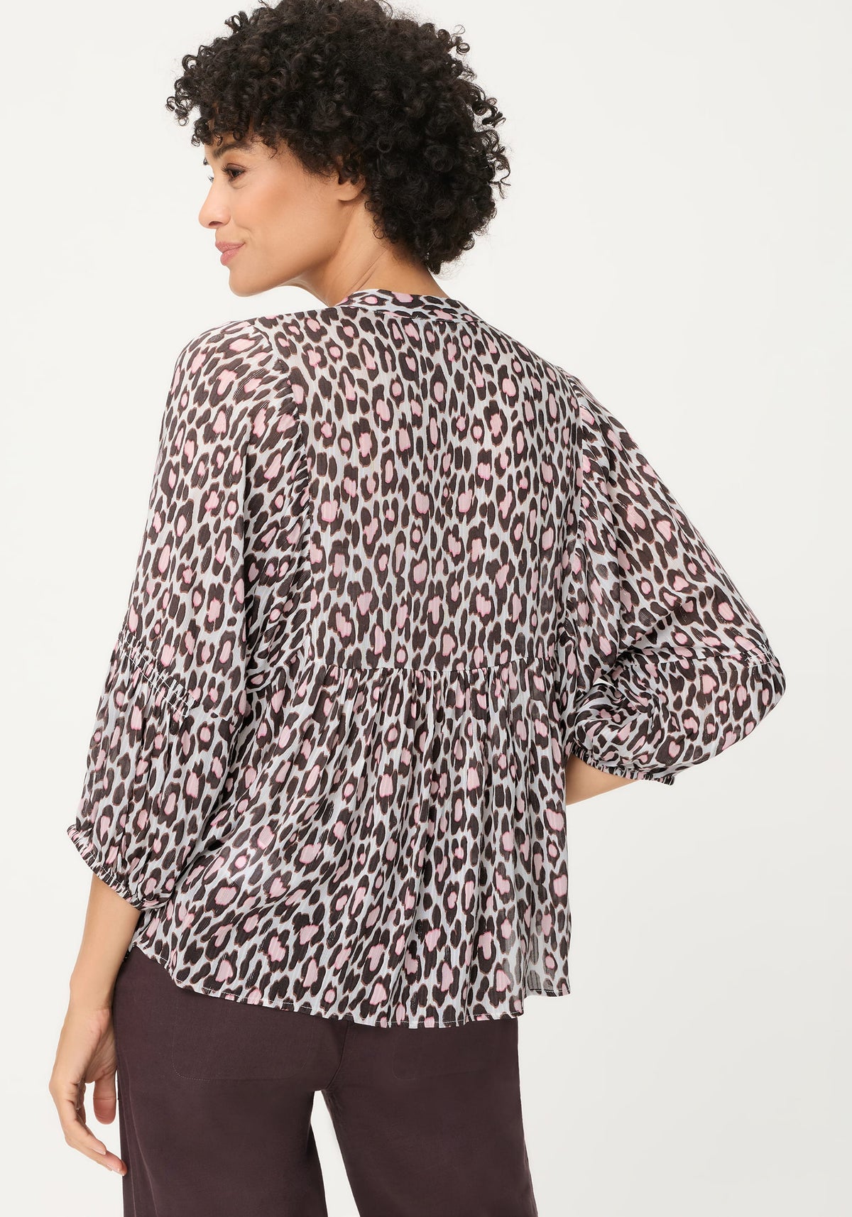 Blouse tunique à imprimé léopard