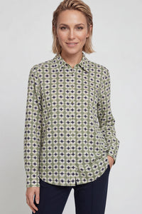 Chemise à imprimé géométrique rétro