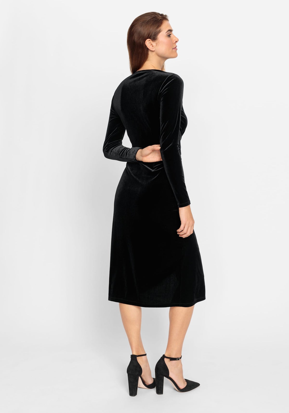 Velvet Faux Wrap Cocktail Dress