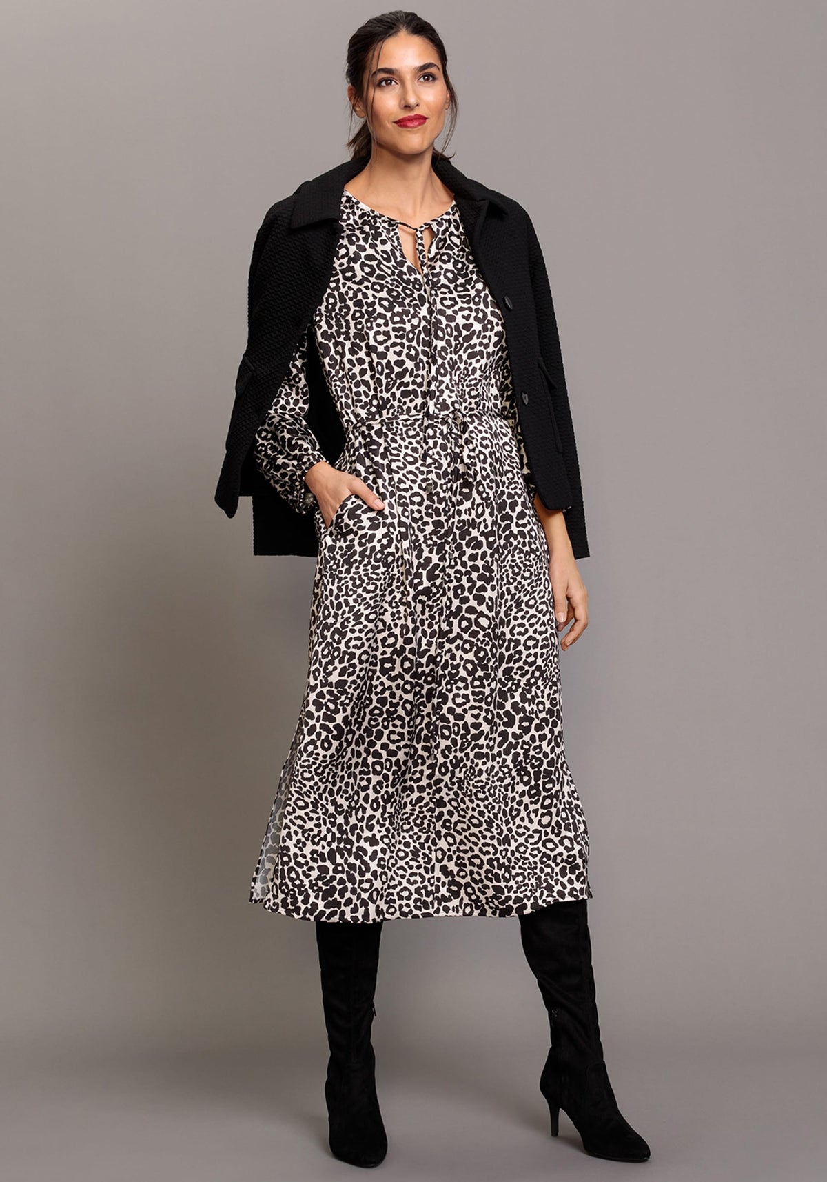 Satin Effect Leo Midi Dress