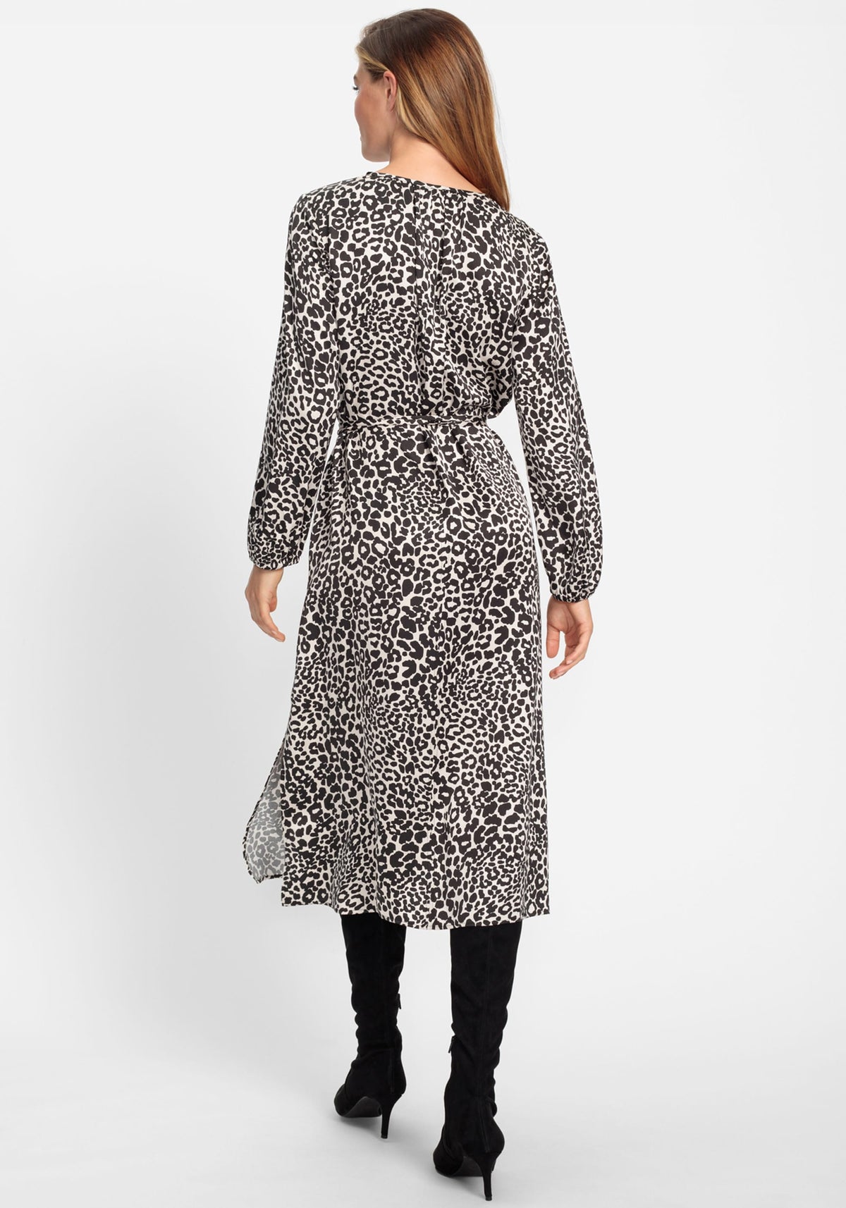 Satin Effect Leo Midi Dress