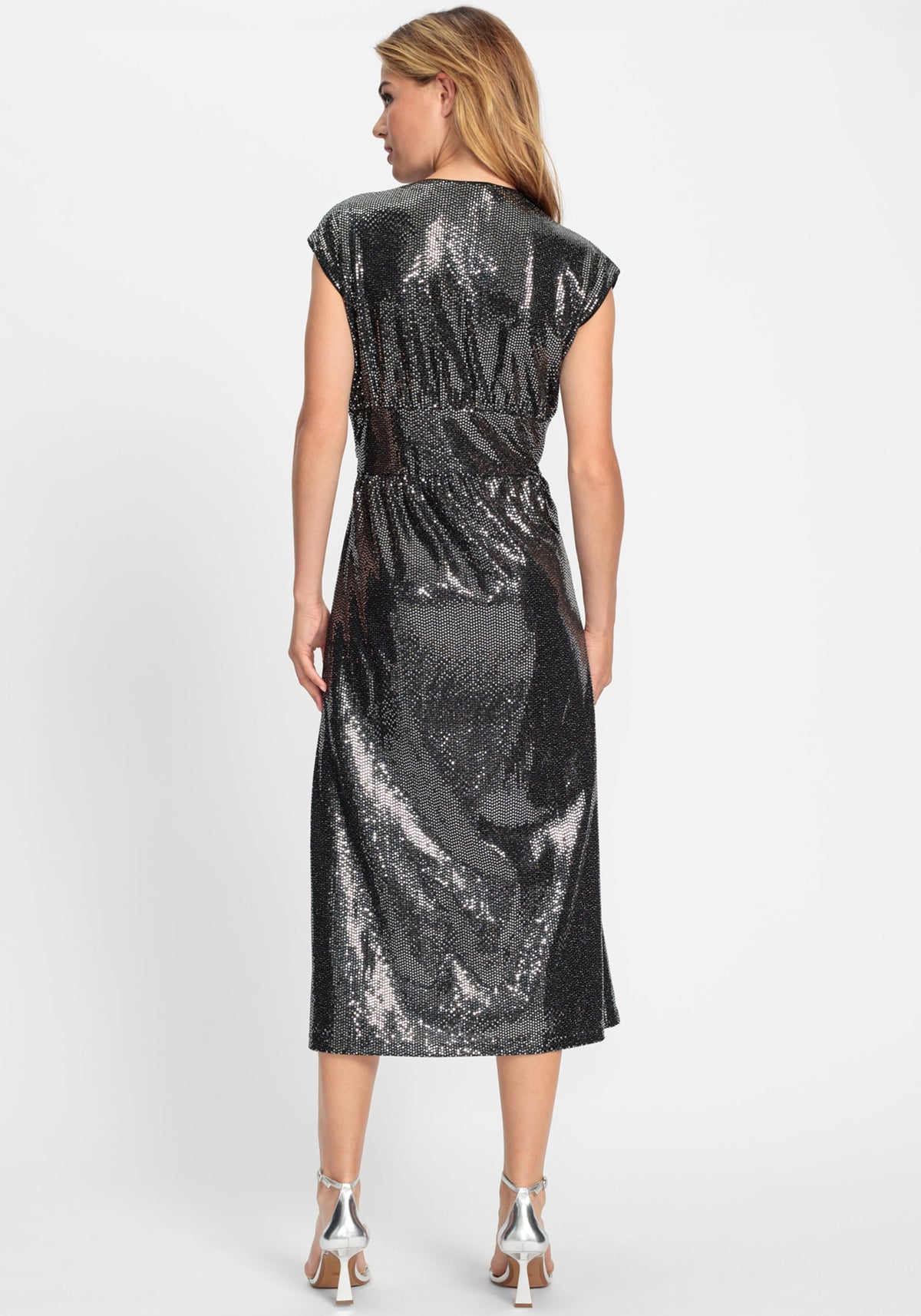 Silver Sequins Midi Dress