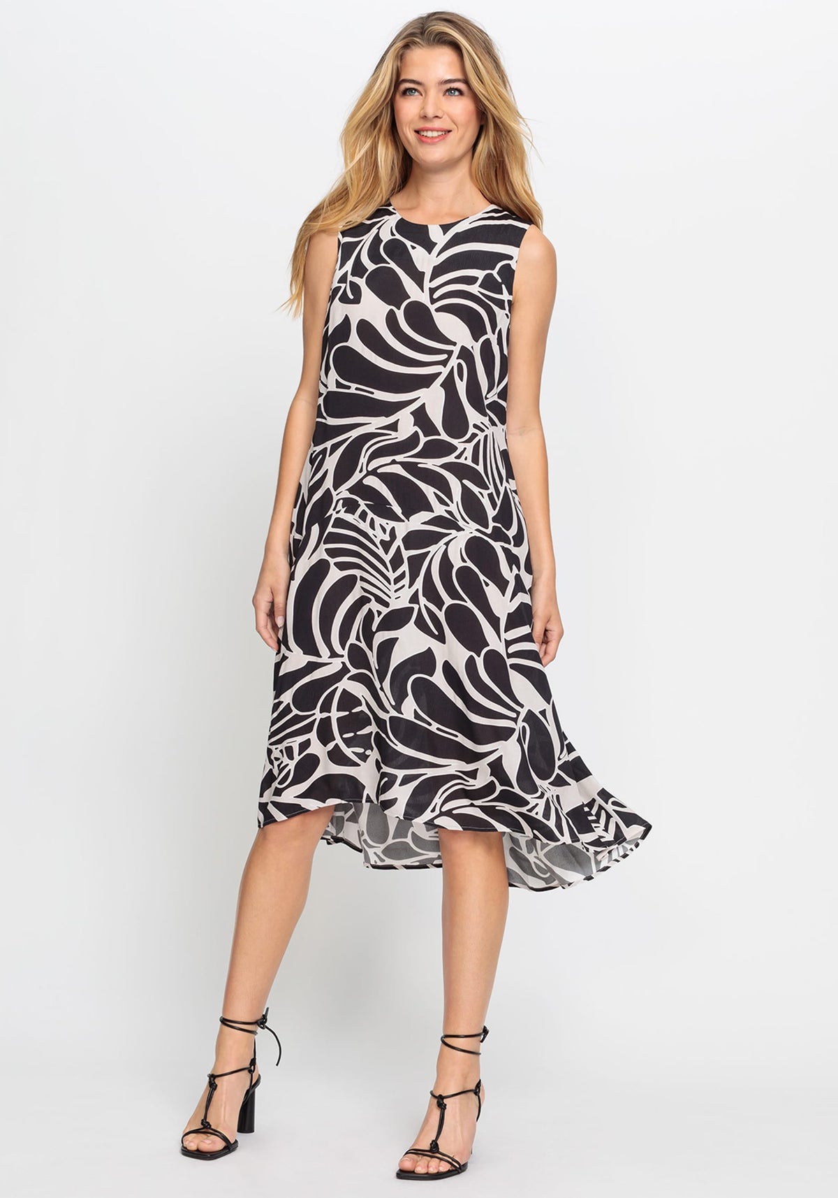 Robe A-Line imprimée sans manches
