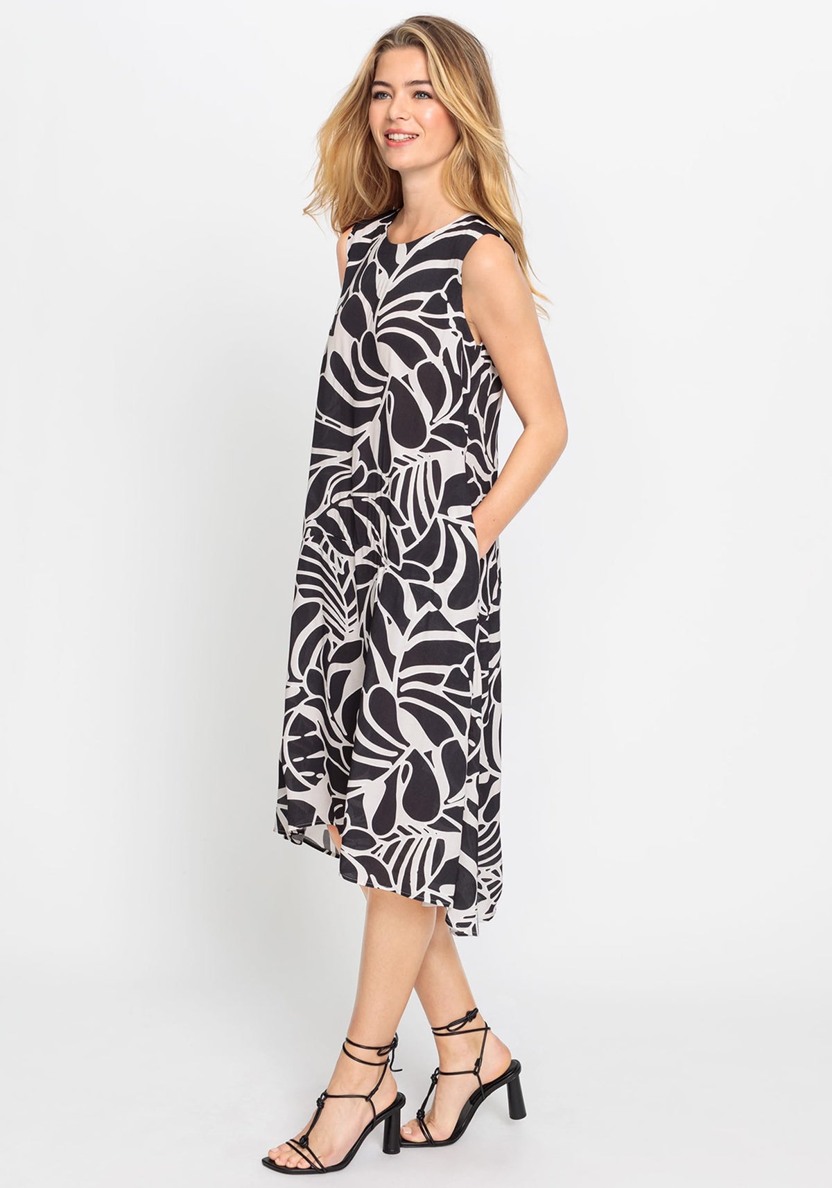 Robe A-Line imprimée sans manches