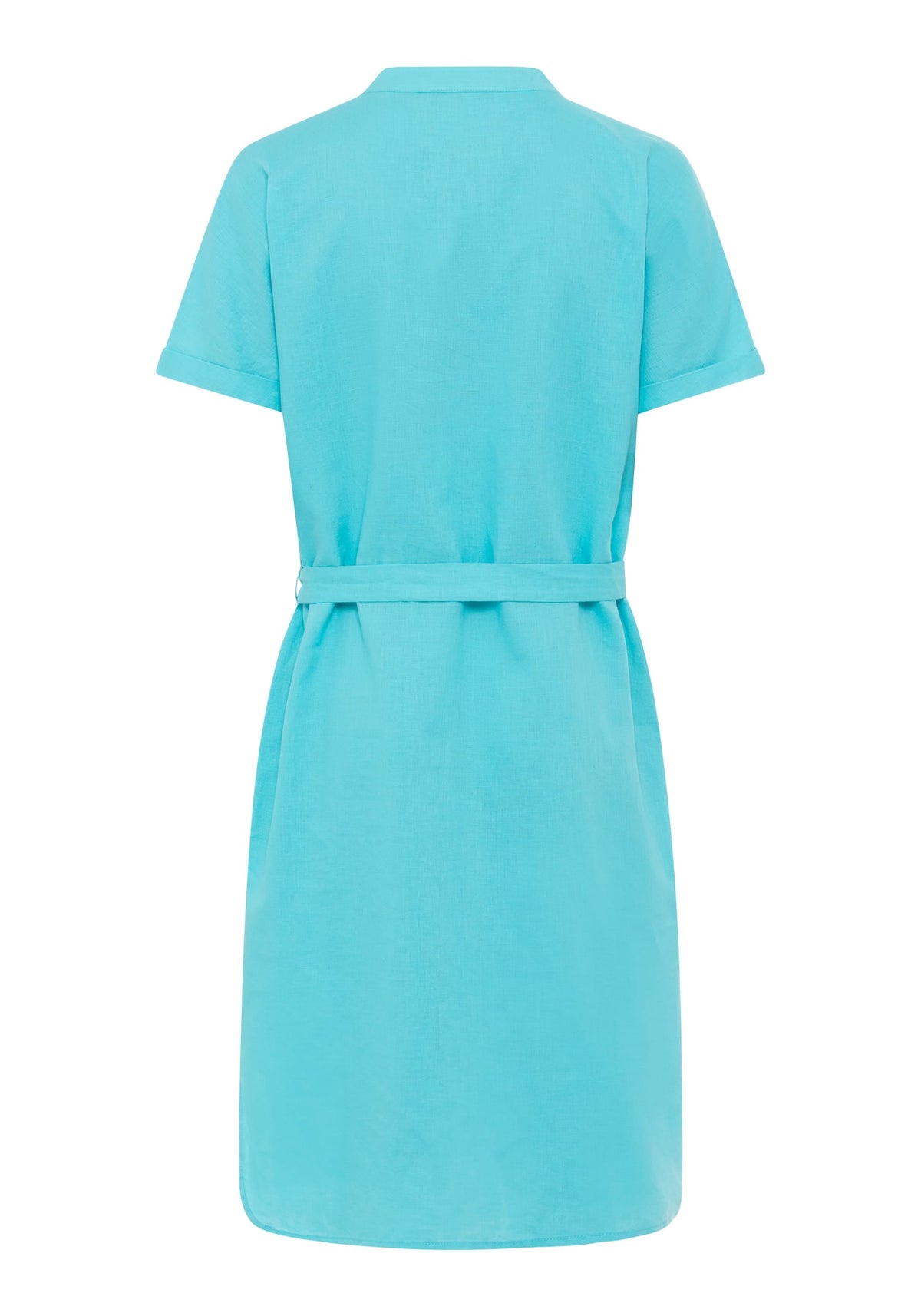 Linen Blend Tunic Shirt Dress