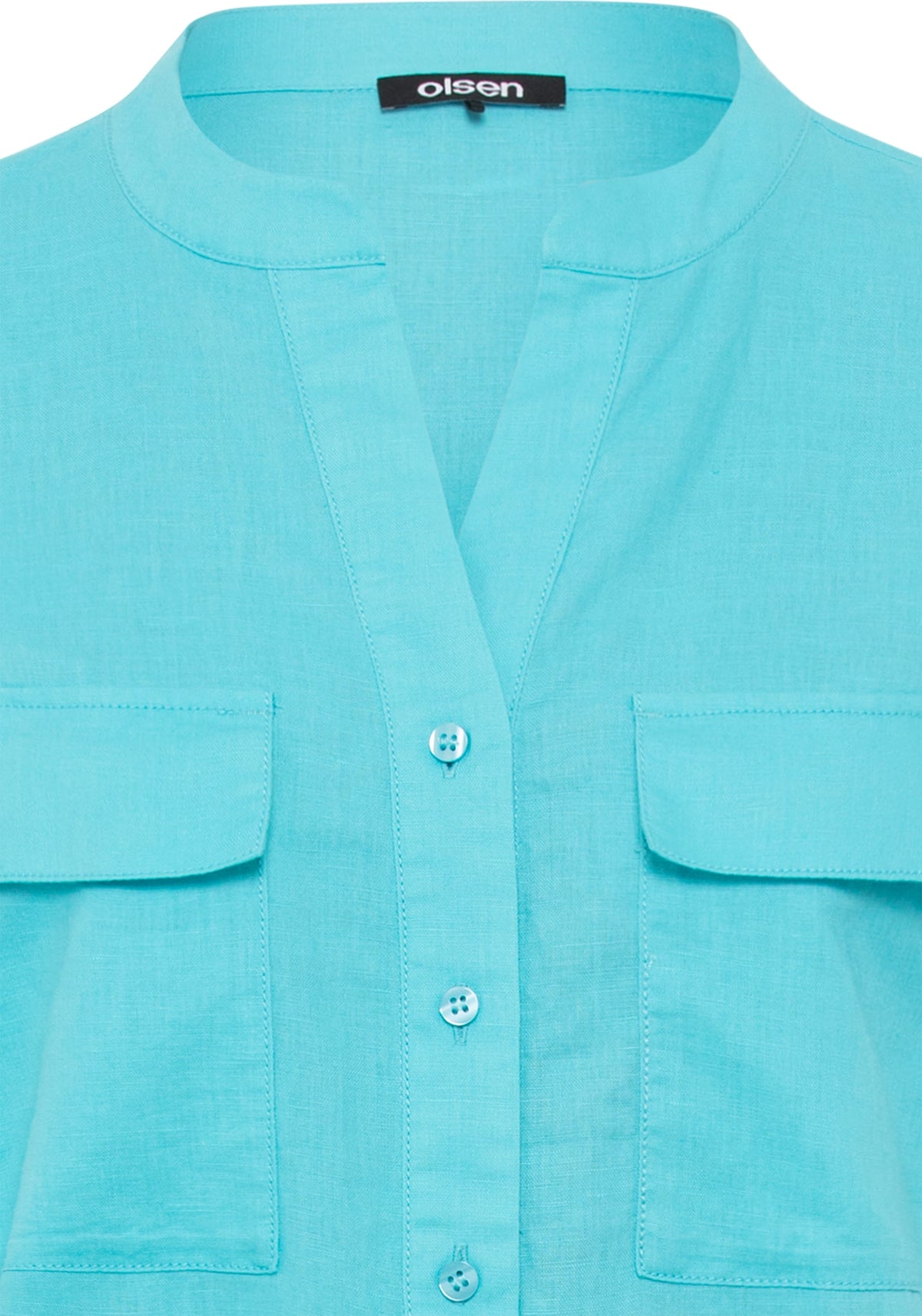 Linen Blend Tunic Shirt Dress
