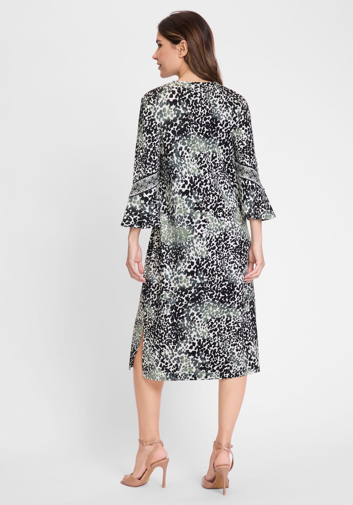 Animal Print Bell Sleeve Dress