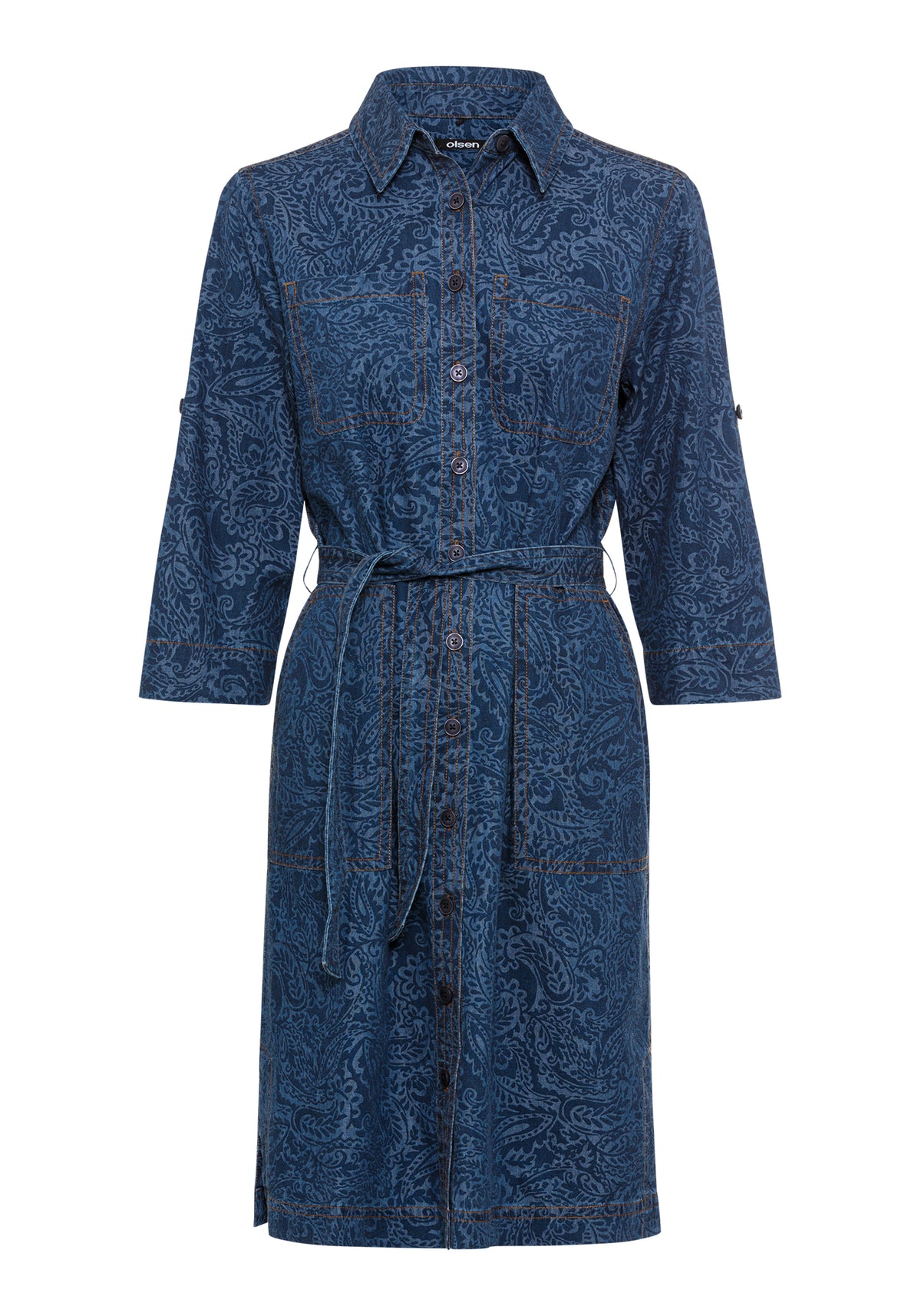 Paisley Denim Shirt Dress