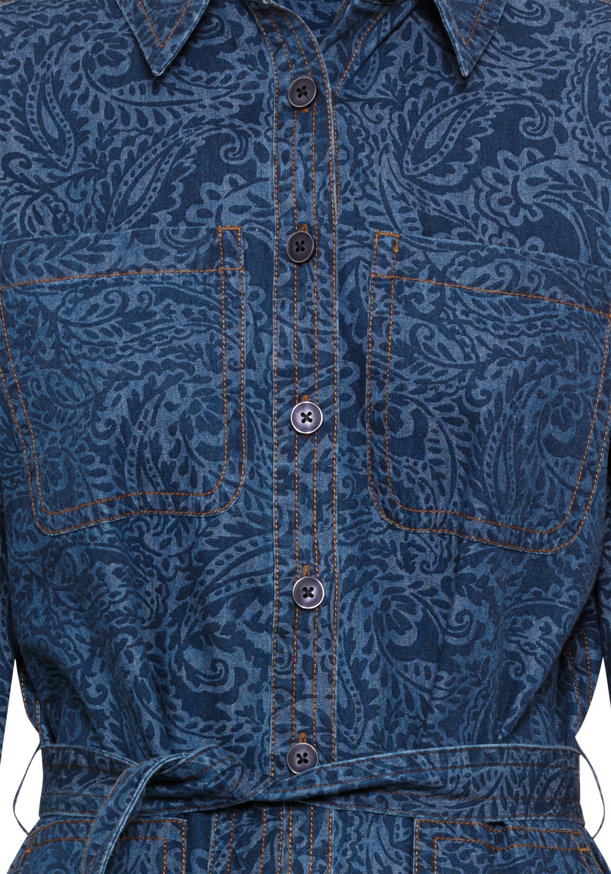 Paisley Denim Shirt Dress