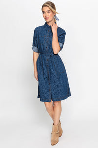 Paisley Denim Shirt Dress