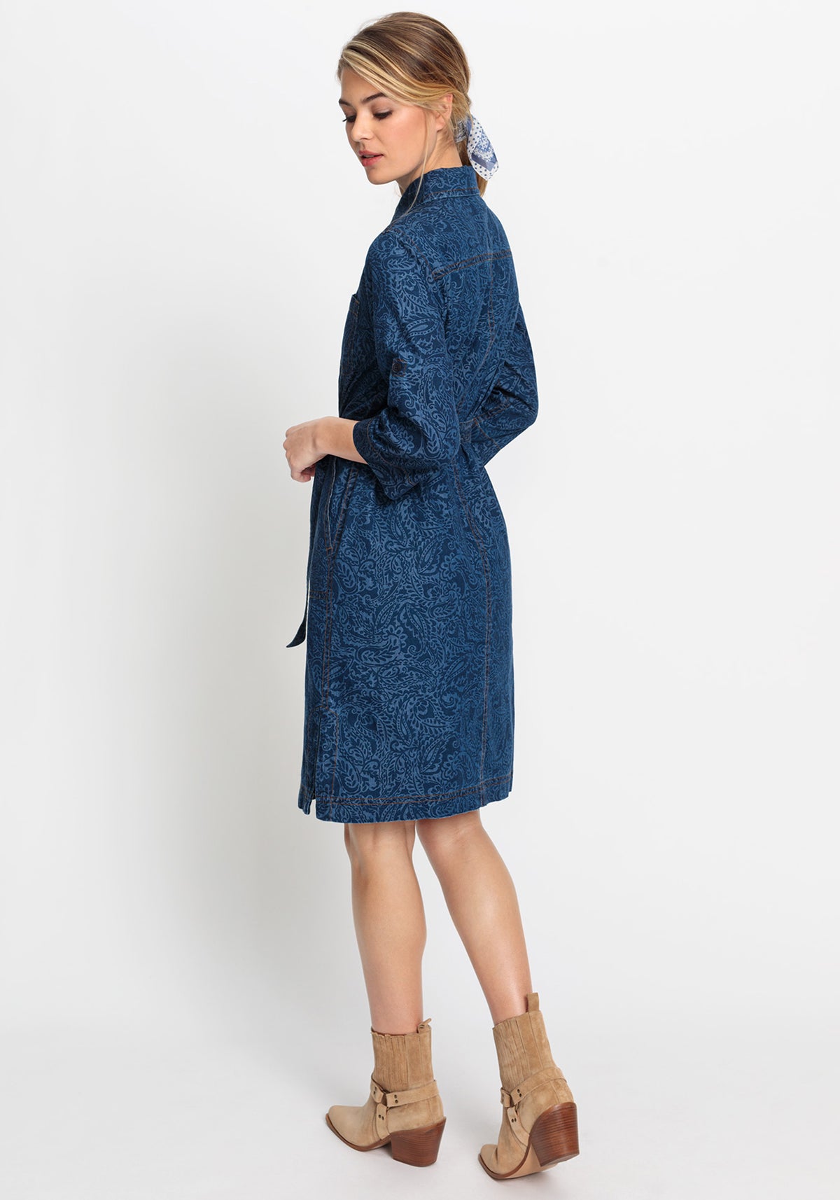 Paisley Denim Shirt Dress